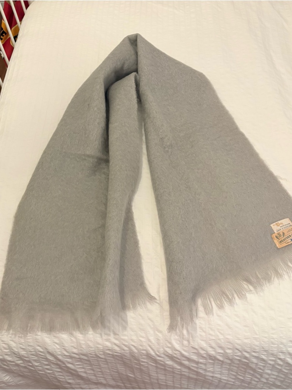 Vintage Hudson’s Bay Grey Mohair Scarf
